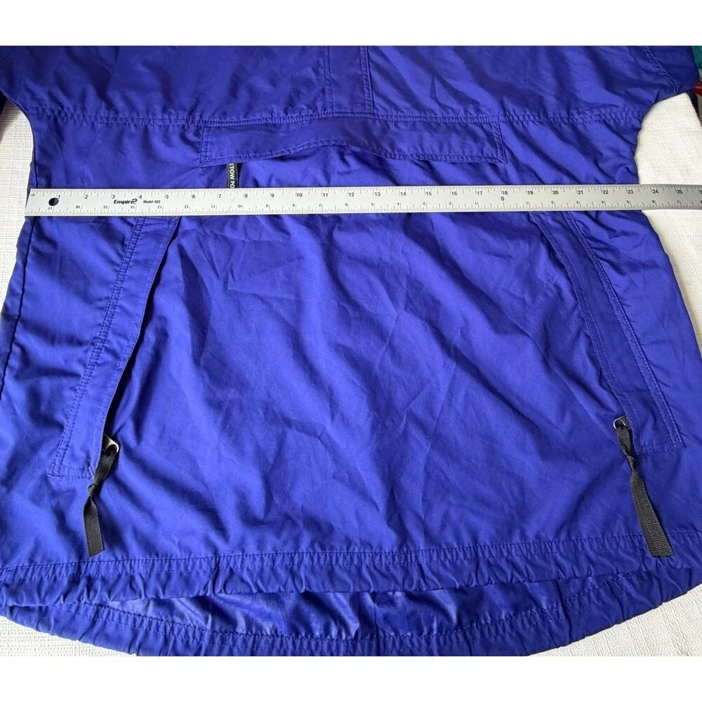 The North Face Jacket Mens X-large Blue Hooded Anorak Nylon 1/4 Zip Pullover